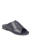 Marc Fisher Idinia Leather Slide Sandals In Black