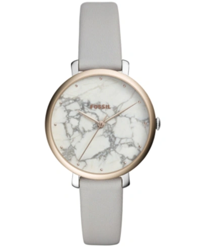 Fossil Women's Jacqueline Gray Leather Strap Watch 36mm In Grey