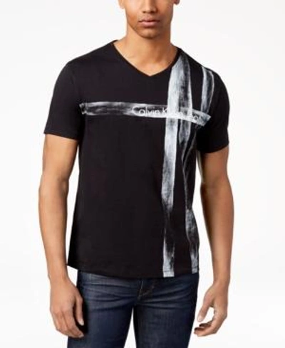 Calvin Klein Jeans Est.1978 Men's Brush Stroke T-shirt In Black