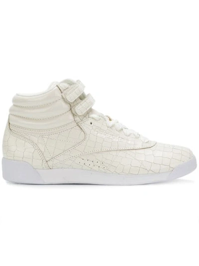 Reebok Croco Embossed Sneakers In White