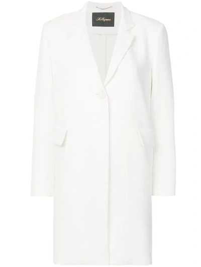 Les Copains Single Breasted Coat In White
