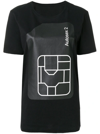 Paco Rabanne Chest Print Slim Fit T-shirt - Black