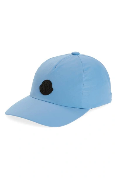Moncler Logo Patch Baseball Cap In Light Blue