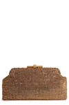 Reiss Adaline Crystal Clutch In Peach