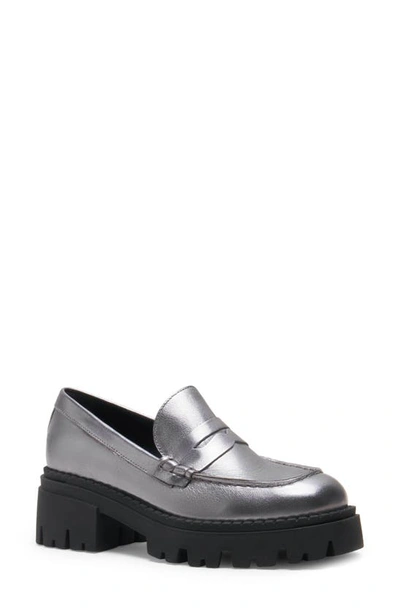 Free People Lyra Lug Sole Loafer In Silver