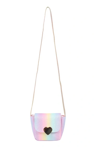 Capelli New York Kids' Glitter Stripe Crossbody Bag In Multi Co