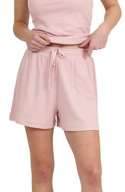 Papinelle Milla Rib Stretch Cotton Pajama Shorts In  Pink