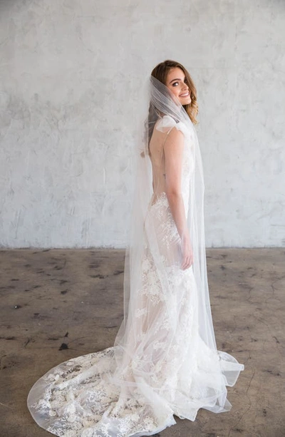 Brides And Hairpins Joli Silk Tulle Floor Length Veil In Ivory