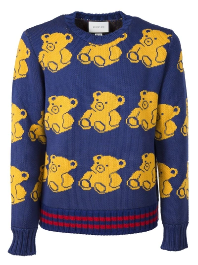 Gucci Teddy Bear Crewneck Sweater | ModeSens