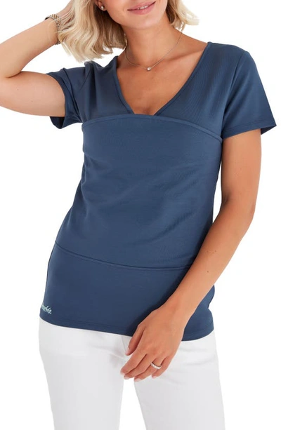 Accouchée Baby Carrier Maternity/nursing Top In Navy Blue