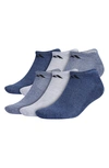 Adidas Originals Athletic Cushioned No Show Socks In Tech Indigo Blue/ Grey/ Navy