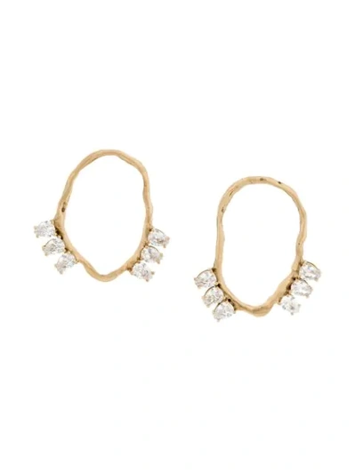 Voodoo Jewels Stone Embellished Hoop Earrings - Metallic