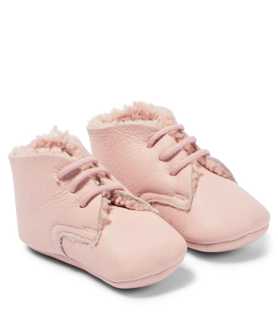 Pèpè Baby Leather Booties In Pink