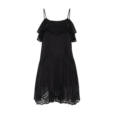 Marant Etoile Tiered Cotton Minidress In Black
