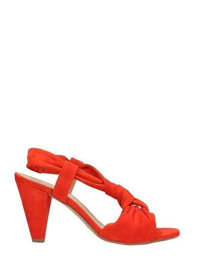 Janet & Janet Suede Red Sandals