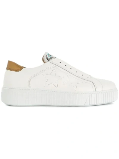Tosca Blu Rhinestone Embellished Sneakers In White
