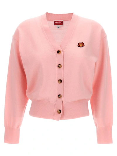 Kenzo Cardigan Crest Logo In Color Carne Y Neutral