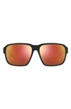 Armani Exchange 64mm Mirrored Oversize Pillow Sunglasses In Matte Black