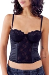 Bdg Urban Outfitters Ava Lace Corset Top In Black