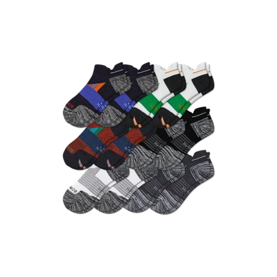 Bombas Running Ankle Sock 12-pack In Black Red Mix