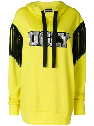 Marco Bologna Ugly Diamante And Tassel Trim Hoody - Yellow
