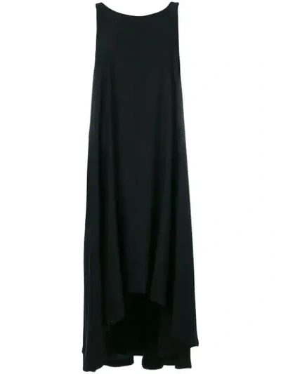 Yohji Yamamoto Sleeveless High Low Midi Dress - Black