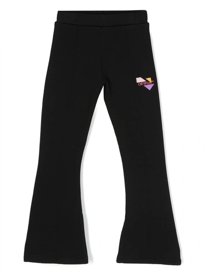 Off-white Kids' Black Trousers For Girl With Logo