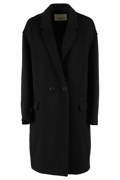 Isabel Marant Double-breasted Virgin Wool-cashmere Coat In Black