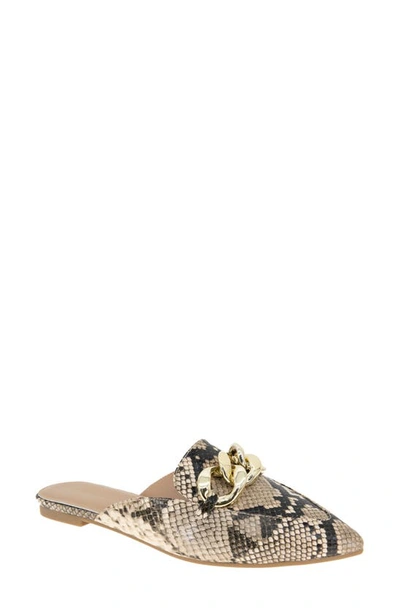 Bcbgeneration Kaylin Pointed Toe Mule In Natural Snake