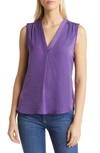 Vince Camuto Rumpled Satin Blouse In Twilight Purple