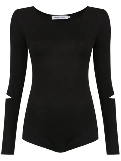 Gloria Coelho Long Sleeves Knit Bodysuit In Black