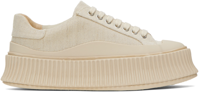 Jil Sander Beige Vulcanized Sneakers In 280 Natural