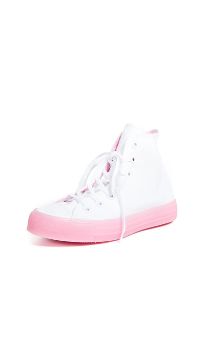 Converse Chuck Taylor All Star High Top Sneakers In White/cherry Blossom