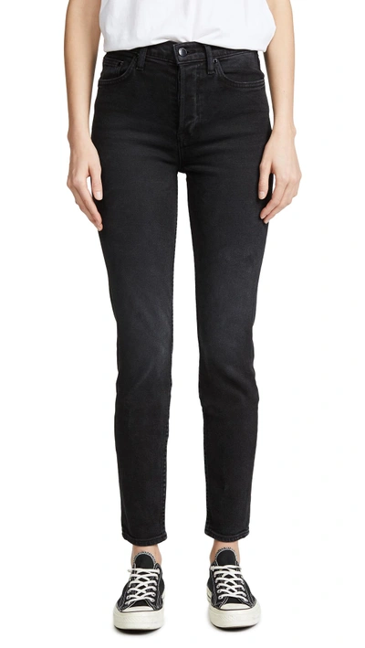 Cotton Citizen The High Rise Slim Skinny Jeans In Washed Black