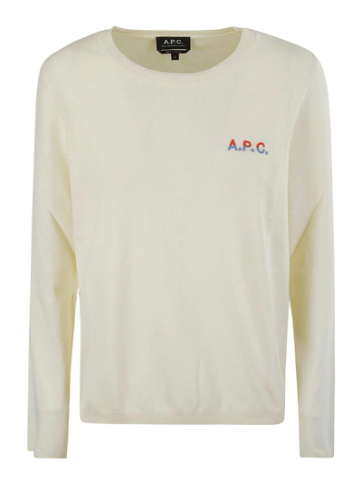 Apc Albane Logo Sweatshirt Crew Neck In Blue