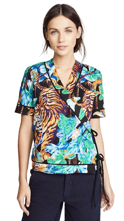 Kenzo Bamboo Tiger Printed Kimono Top