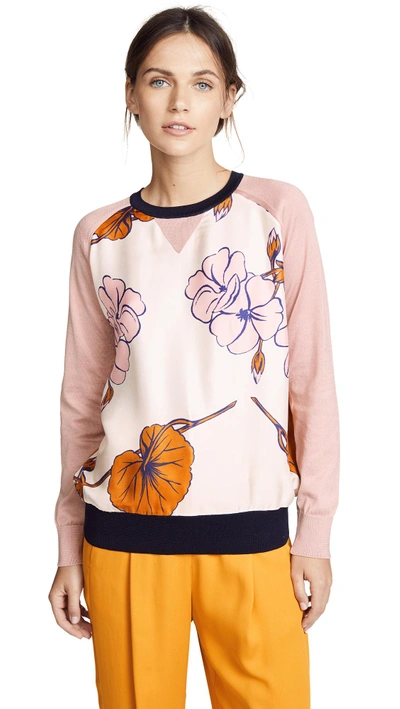 La Prestic Ouiston Crew Neck Floral Sweater In Grandes Fleurs