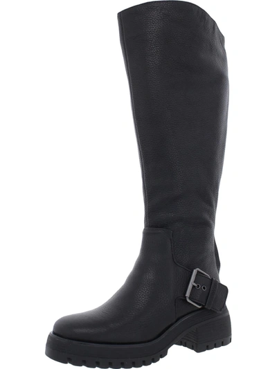 Franco Sarto Julie Womens Leather Zipper Over-the-knee Boots In Black