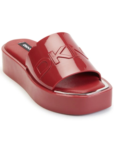 Dkny Laren-platform Slid Womens Slides Wedge Flatform Sandals In Multi