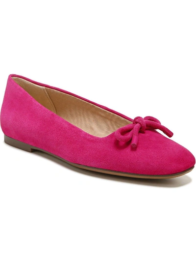 Naturalizer Poetic Womens Bow Square Toe Ballet Flats In Pink