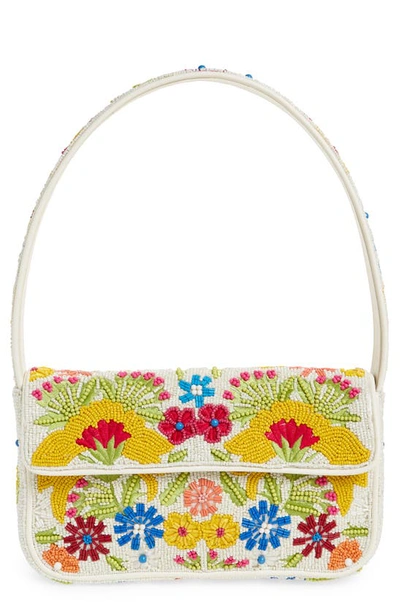Staud Tommy Beaded Shoulder Bag In Multi Garden Party