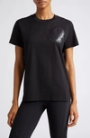 Moncler Logo Embroidered T-shirt In Black