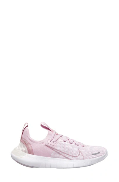 Nike Free Run Flyknit Next Nature Running Shoe In Pink Foam/white