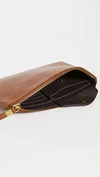Madewell The Leather Pouch Clutch In English Saddle