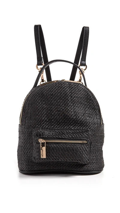 Deux Lux Straw Mini Backpack In Black