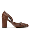 Sarah Chofakian Panelled Leather Pumps In Brown