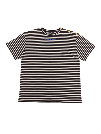 Balmain Logo-print Striped T-shirt