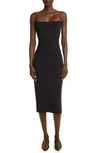 The Row Haku Stretch-jersey Midi Dress In Black