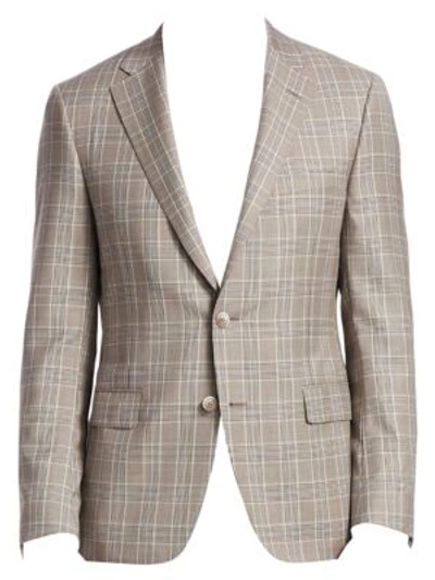 Saks Fifth Avenue Men's Collection By Samuelsohn Prince Of Wales Plaid Wool Sportcoat In Brown