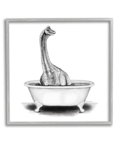 Stupell Dinosaur Vintage Bathroom Tub Framed Giclee Wall Art By Rachel Nieman